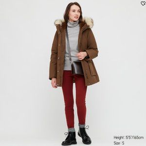 Uniqlo Women Ultra Warm Down Short Coat in Brown